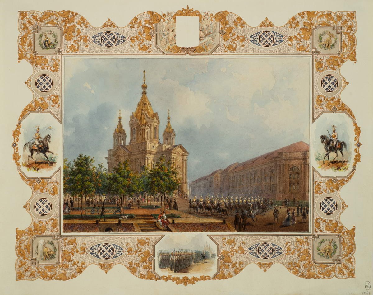 Благовещенский собор. Парад кавалерии, Vasily Sadovnikov, no earlier than 1848