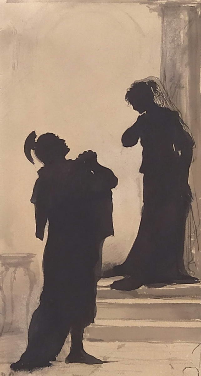 Иллюстрация к повести Н. С. Лескова «Оскорблённая Нетэта», Elisabeth Bem, early 1890s