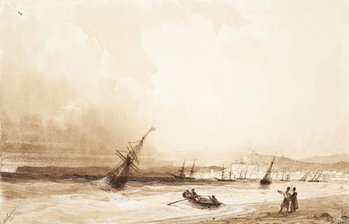 Вид порта в Керчи, Ivan Aivazovsky, 1845