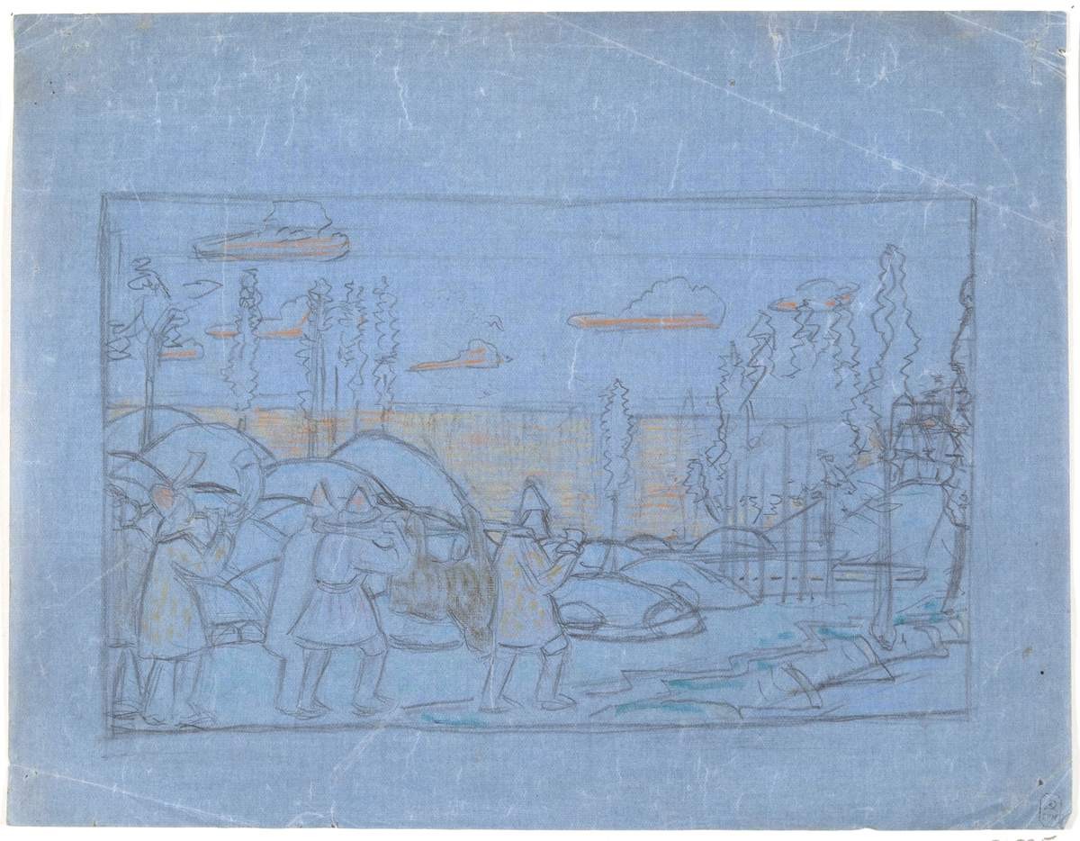 Возвращение с охоты, Nicholas Roerich, 1900s