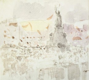 Этюд к картине «Встреча Авелана»  / «Карнавал на улицах Парижа в честь прибытия русских моряков 5 октября 1893 г.» 