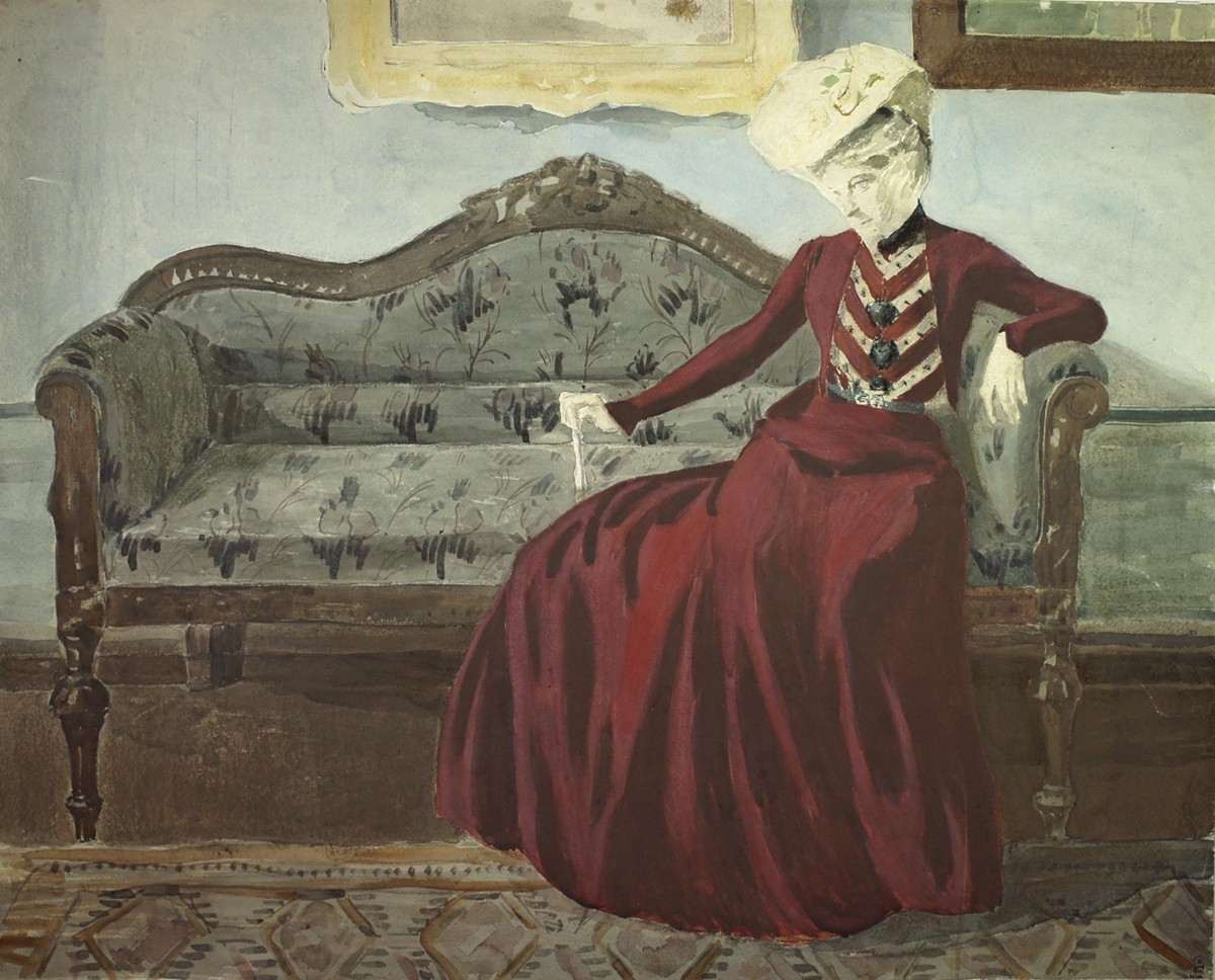 Портрет женщины в красном, Victor Borisov-Musatov, 1900s (?)