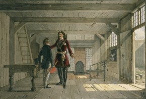 Emperor Peter the Great and Alexander Brullov in the Zaandam House. Fantasy