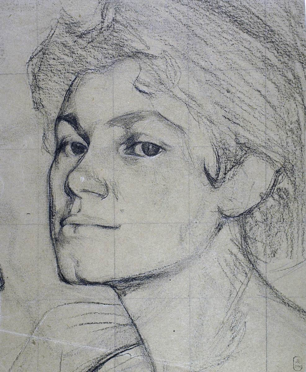 Портрет О.Л. Кардовской. Эскиз, Dmitry Kardovsky, 1901