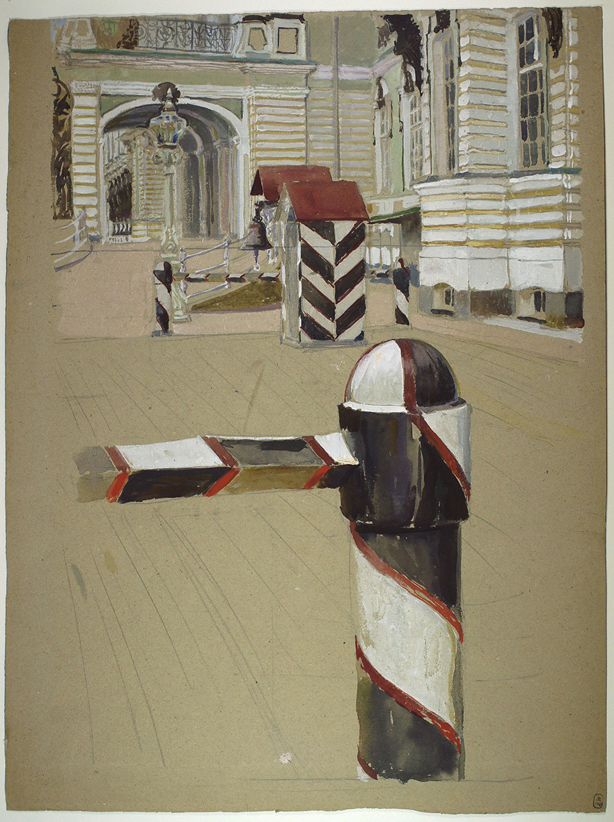 У Екатерининского дворца в Царском Селе, Dmitry Kardovsky, 1906-1912