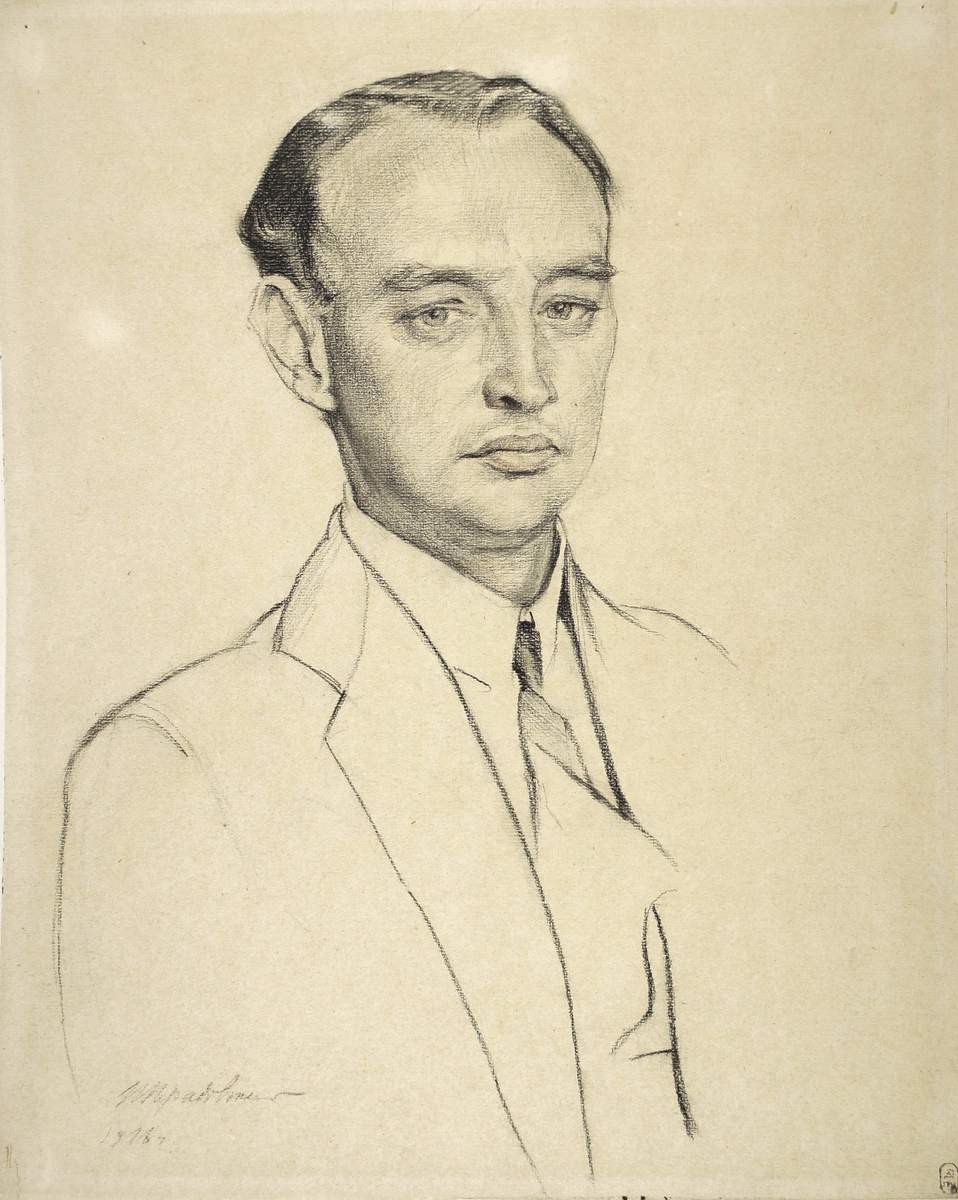 Портрет искусствоведа Н. Н. Пунина, Petr Ivanovich Neradovskiĭ, 1916