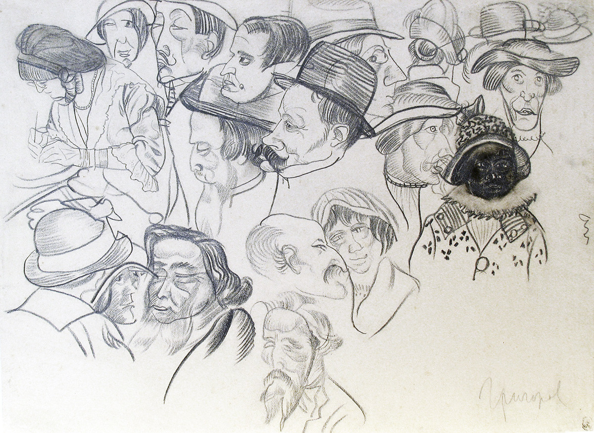 Парижские типы. Наброски, Boris Grigoriev, 1913