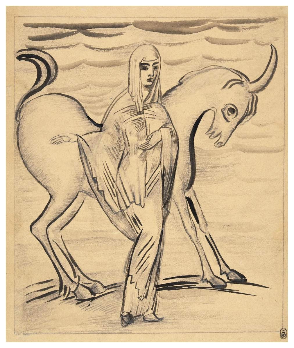 Пери и единорог, Pavel Kuznetsov, 1916-1917
