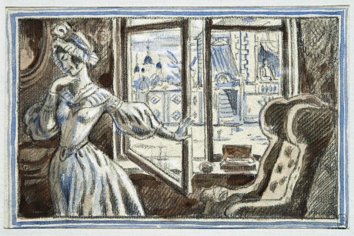 У окна, Mstislav Valerianovitch Dobuzinski, 1912