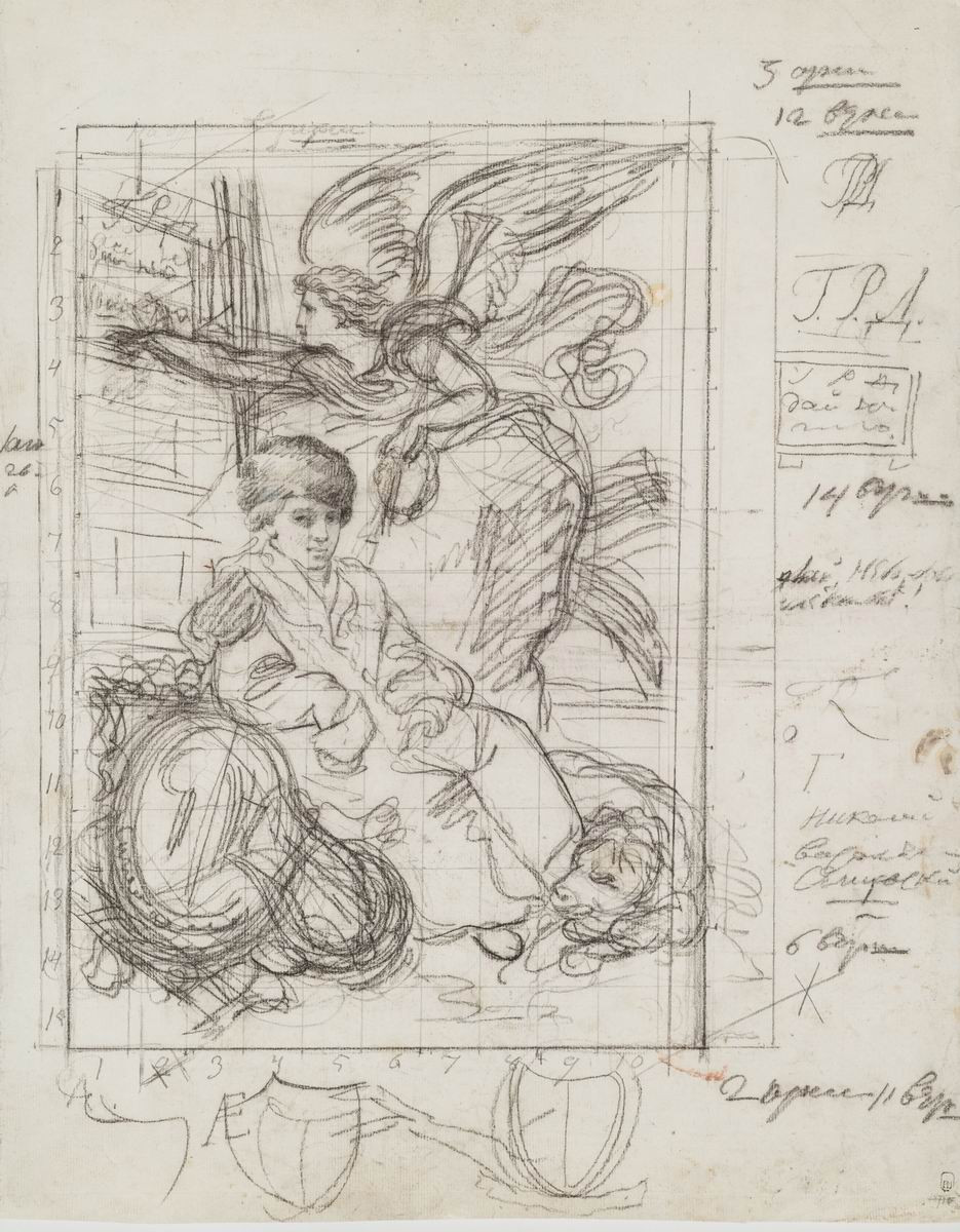 Портрет Г. Р. Державина. Набросок композиции, Aleksey Yegorov, no earlier than 1807