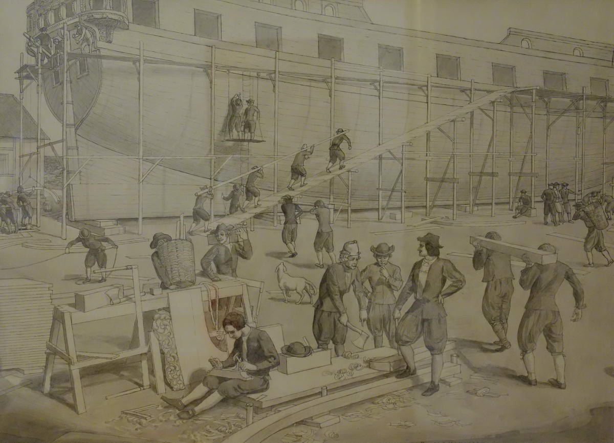 Петр Великий на голландской верфи, Viktor Zamiraylo, 1906