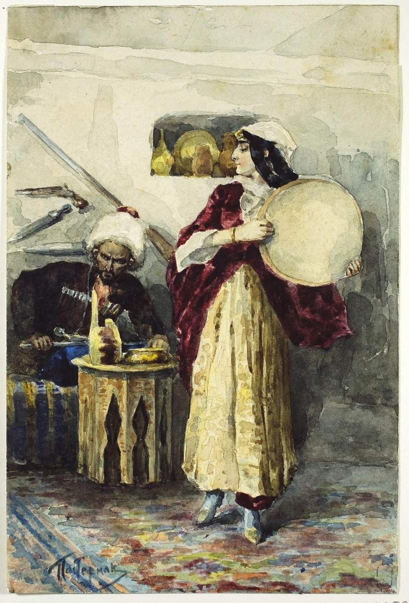 Иллюстрация к поэме М. Ю. Лермонтова «Хаджи Абрек», Leonid Pasternak, 1891 (?)