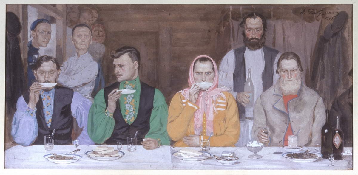 Чаепитие, Andrei Petrovich Ryabushkin, 1903