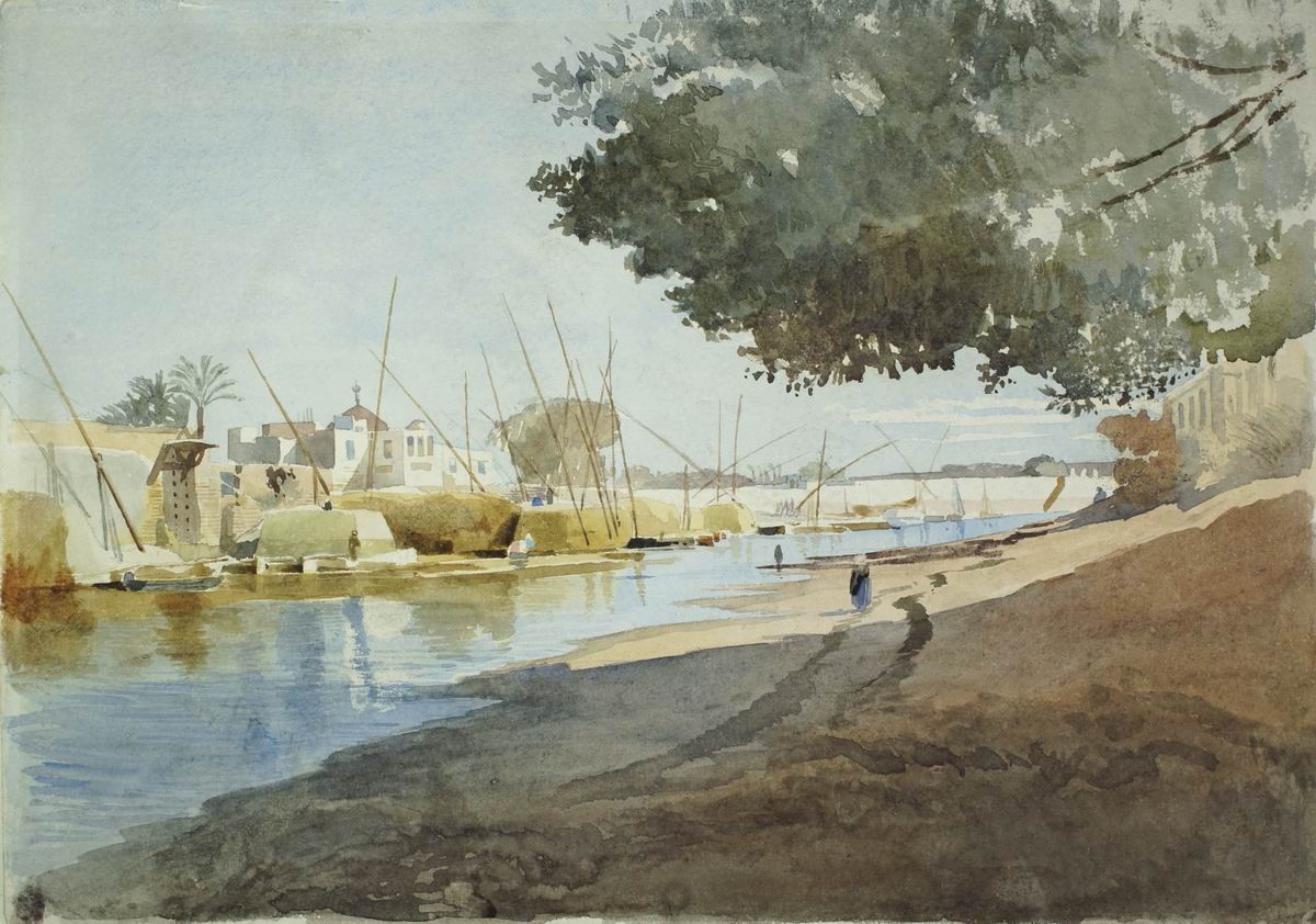 Каир. Лодки на реке, Nikolay Makovsky, 1870s (?)