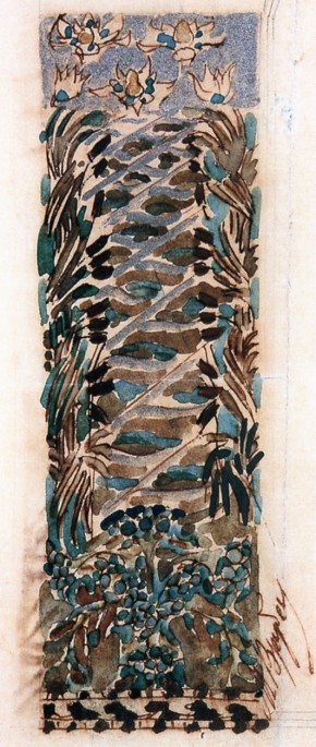 Орнамент с водяными лилиями
