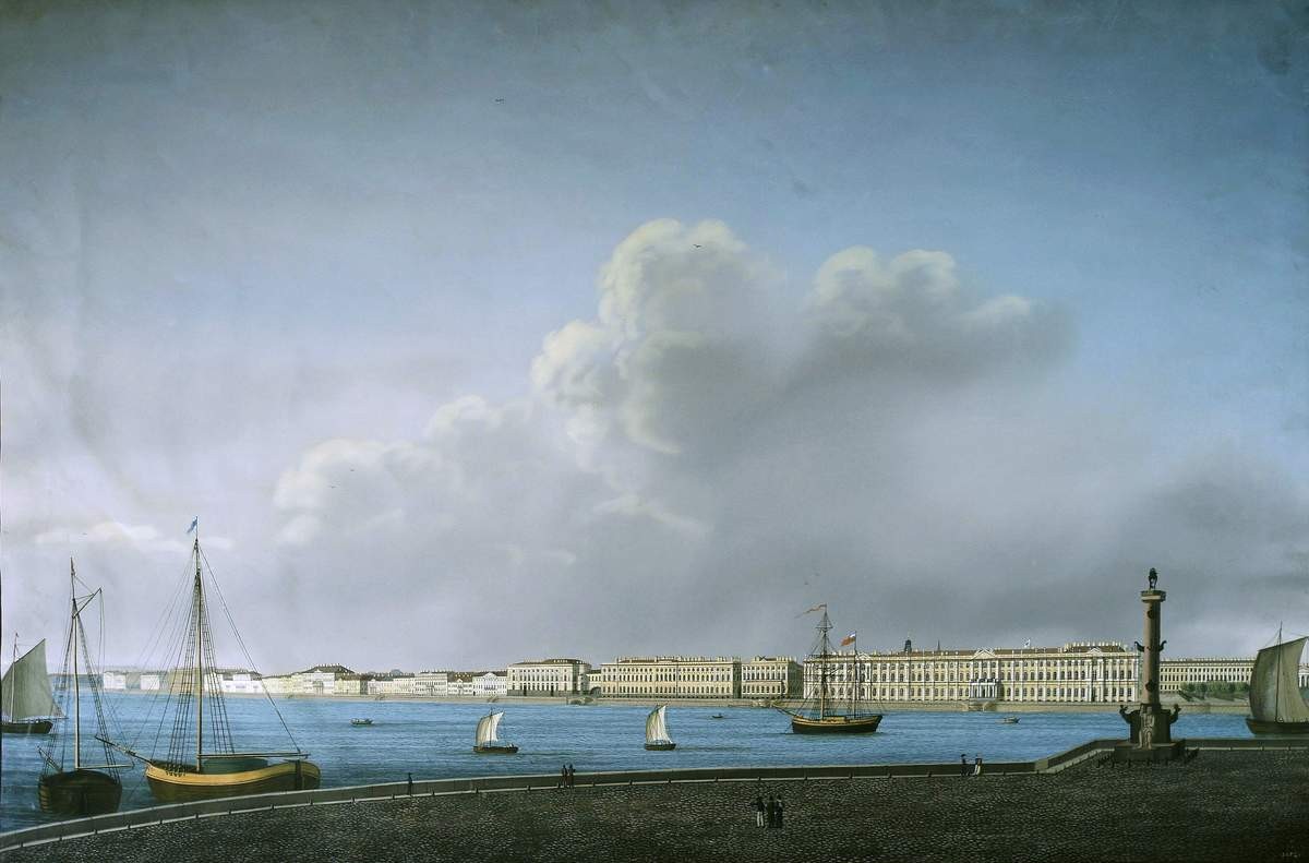 Вид Дворцовой набережной, Wilhelm Barth, 1816