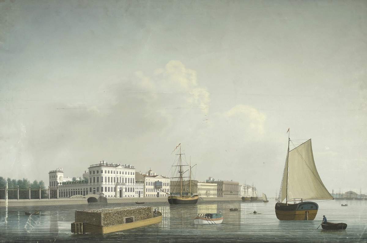 Нева у Дворцовой набережной и Летнего сада, Wilhelm Barth, 1810s