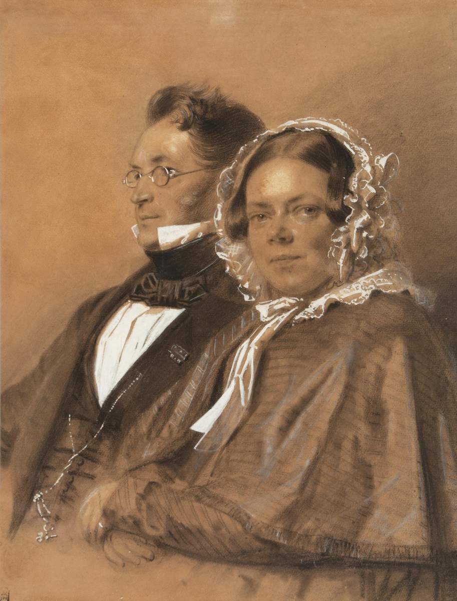 Портрет Э. Х. Ленца с женой, Franz Krüger, 1830s