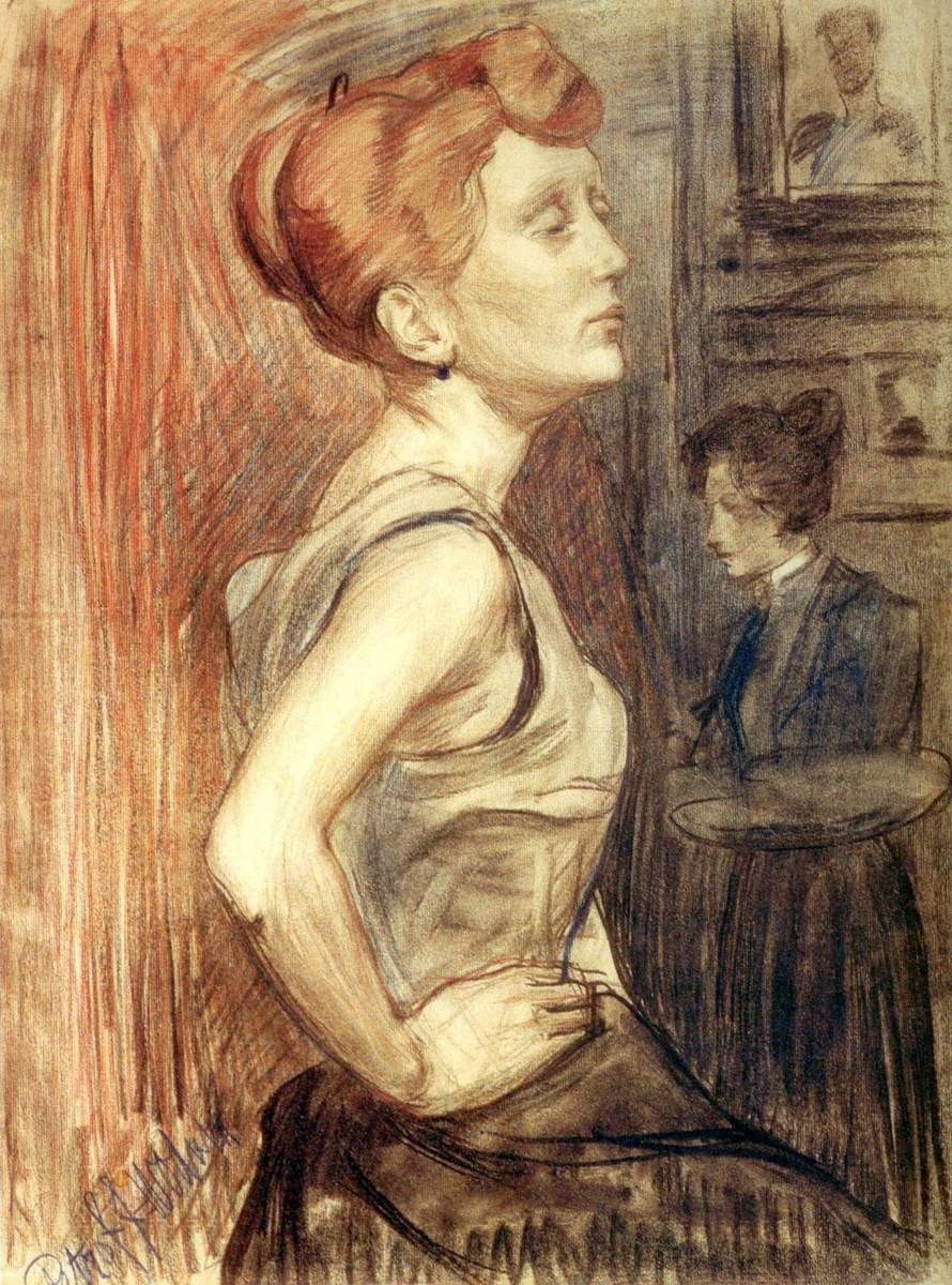 Портрет натурщицы, Kuzma Petrov-Vodkin, 1907