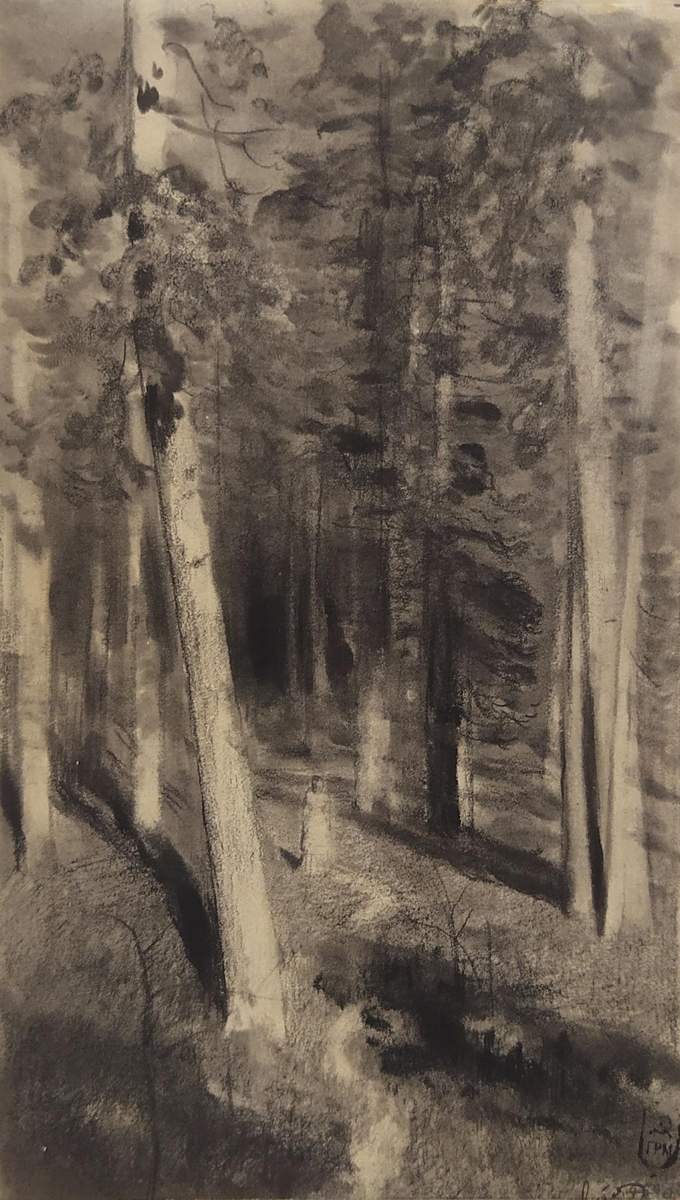 В лесу, Isaac Levitan, 1885