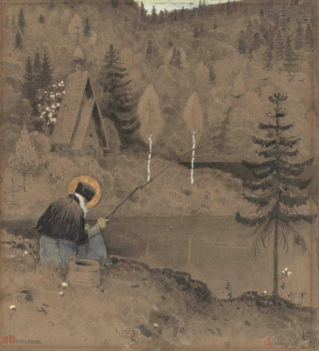 Святой Пафнутий Боровский, Mikhail Nesterov, 1890