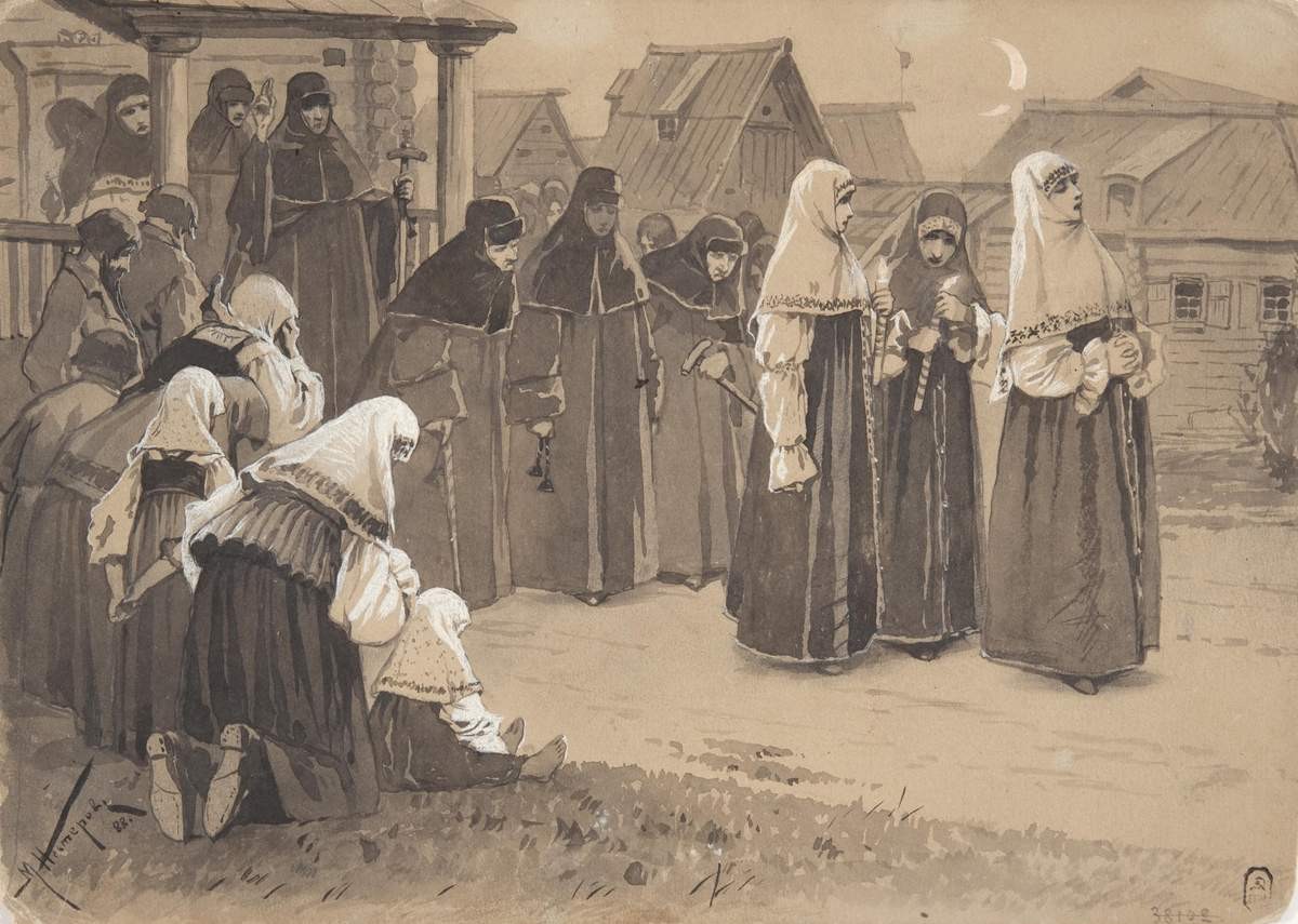Великий постриг, Mikhail Nesterov, 1888