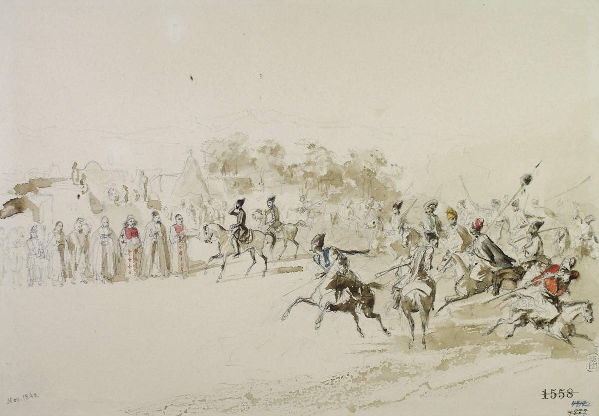 Встреча хлебом-солью князя Гагарина в одном из селений Армении, Grigory Gagarin, 1840