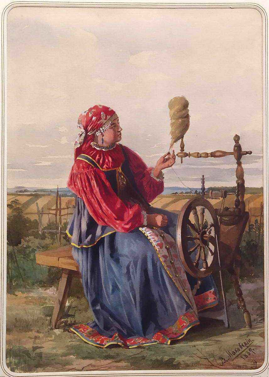 Пряха, Vladimir Makovsky, 1867