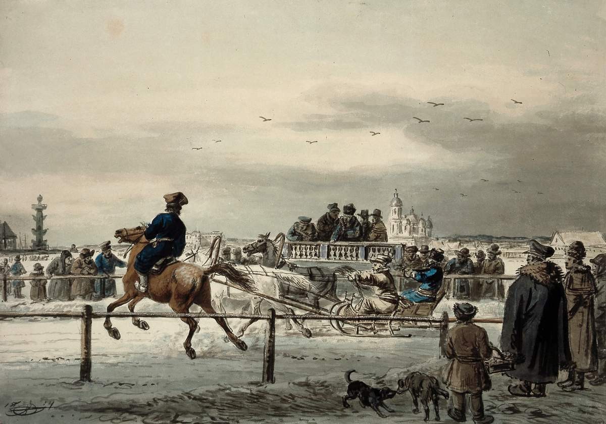 Бега на Неве, Alexander Orlowski, 1814