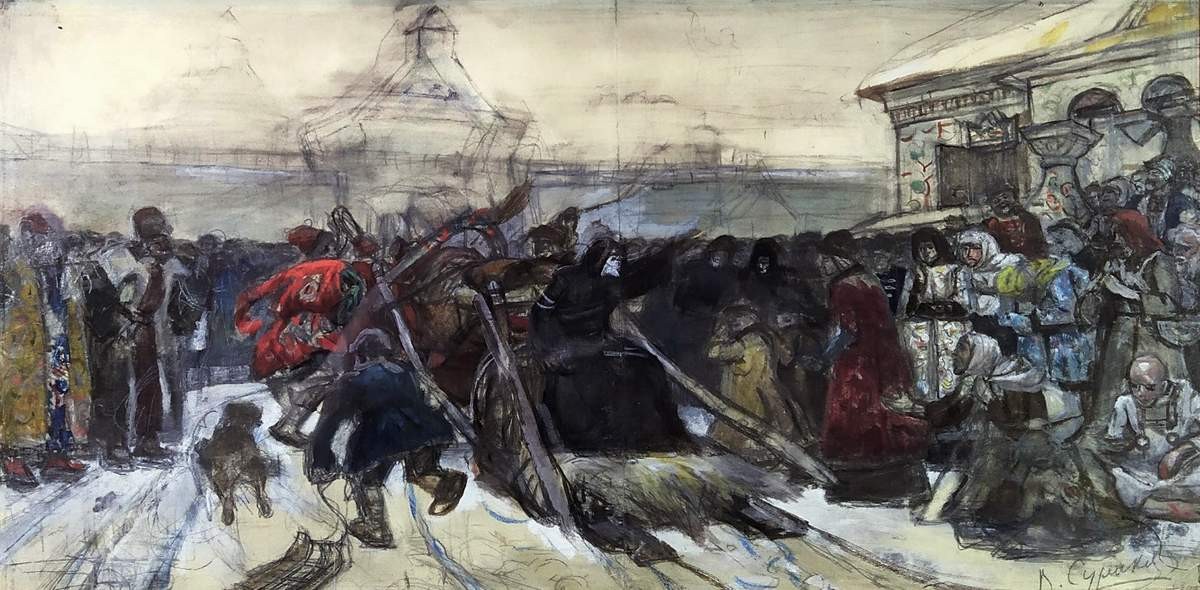 Боярыня Морозова. Эскиз, Vasily Surikov, 1883–1884