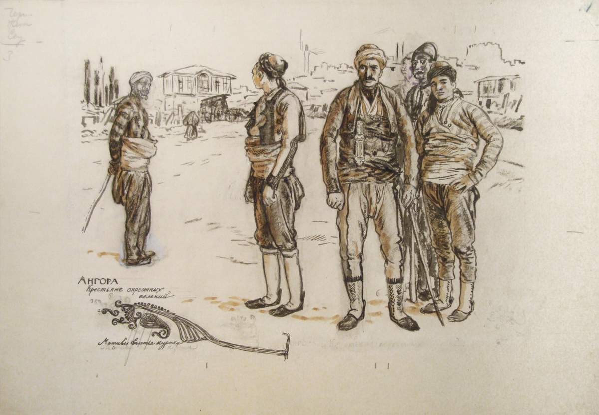 Ангора. Kрестьяне окрестных селений, Eugene Lanceray, 1922