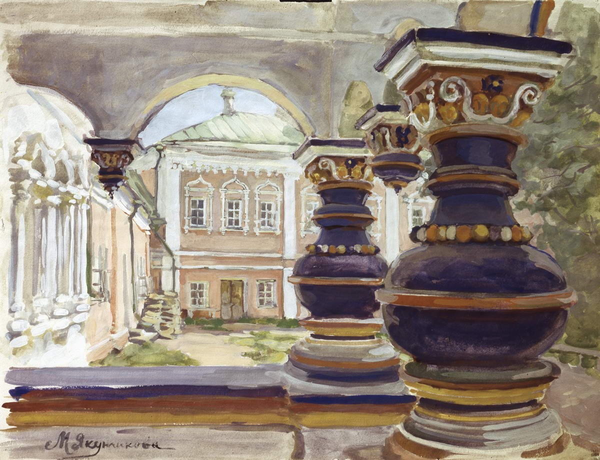Паперть Саввино-Сторожевского монастыря в Звенигороде, Maria Yakunchikova, early 1890s