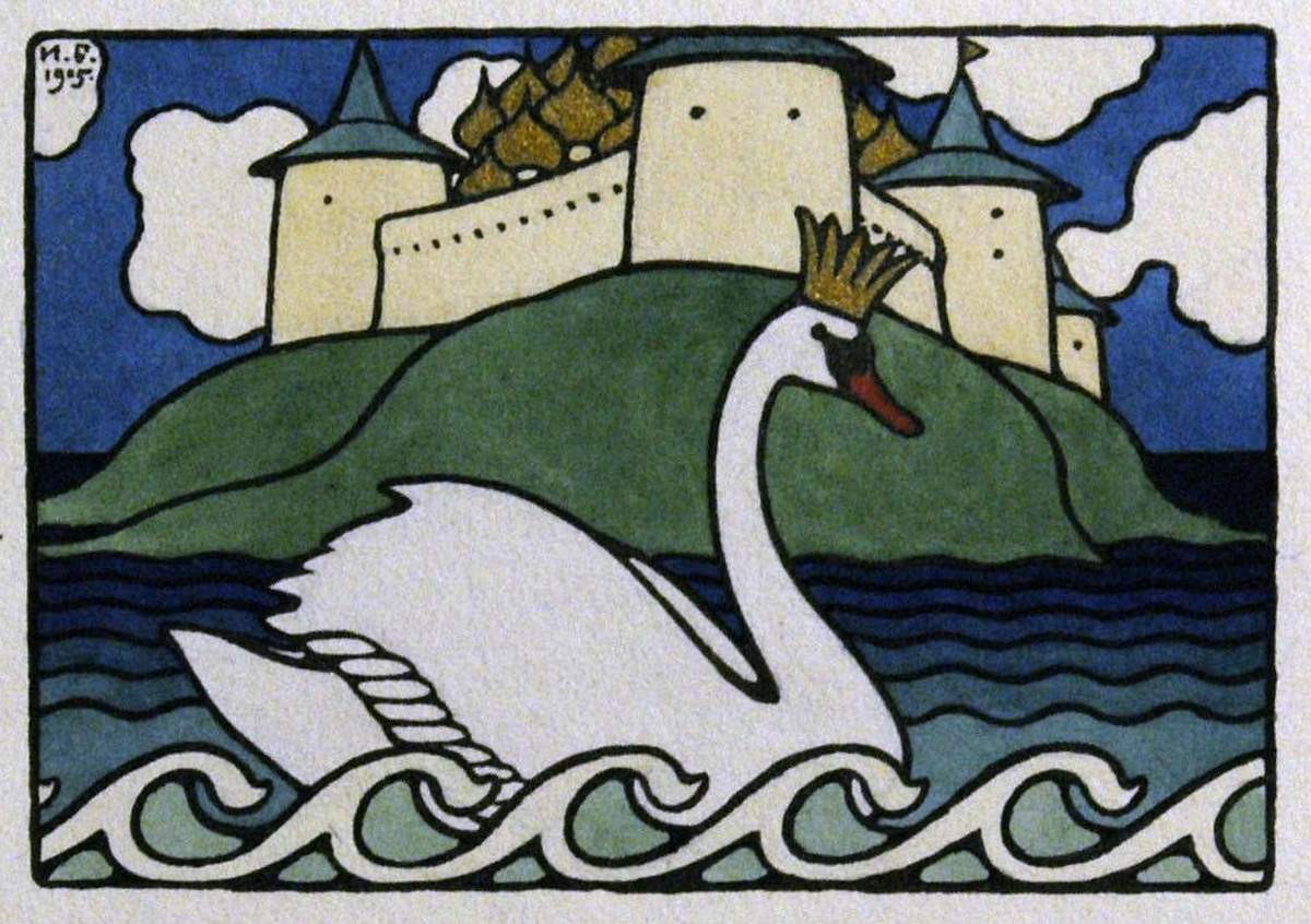 Царевна Лебедь. Концовка, Ivan Bilibin, 1905