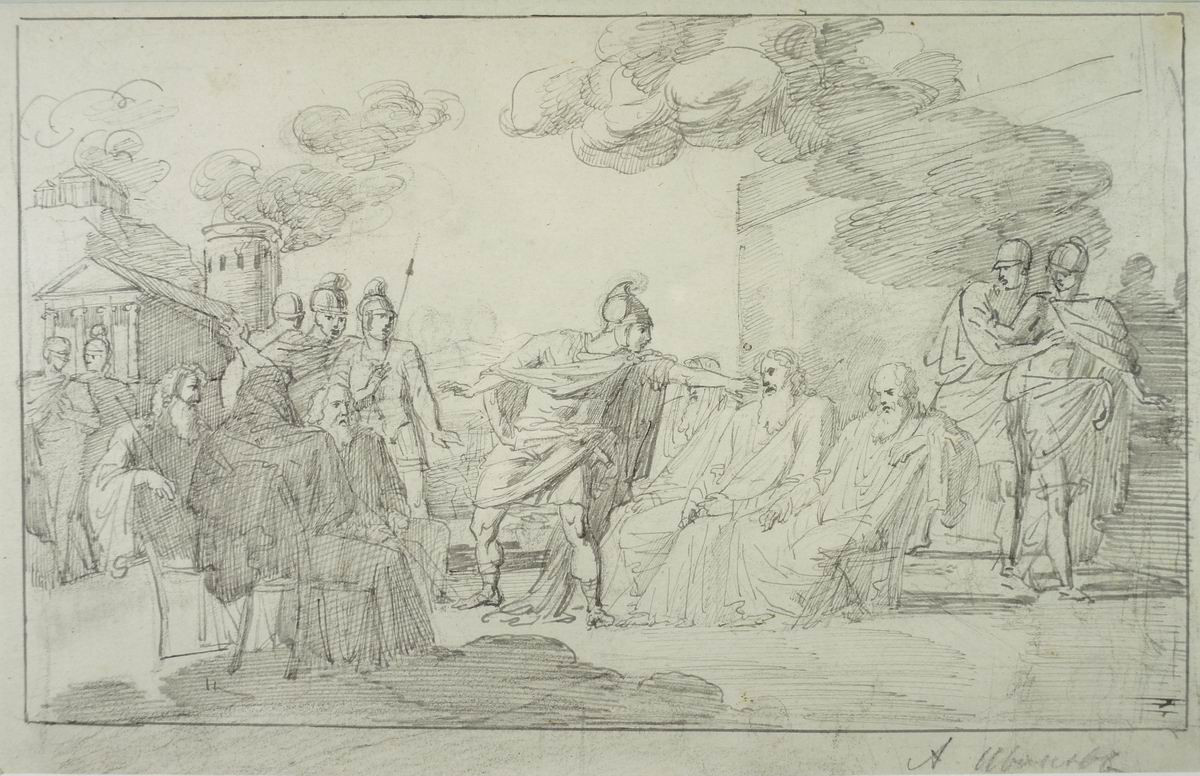 Гектор обвиняет Париса, Alexander Ivanov, late 1810s – early 1820s