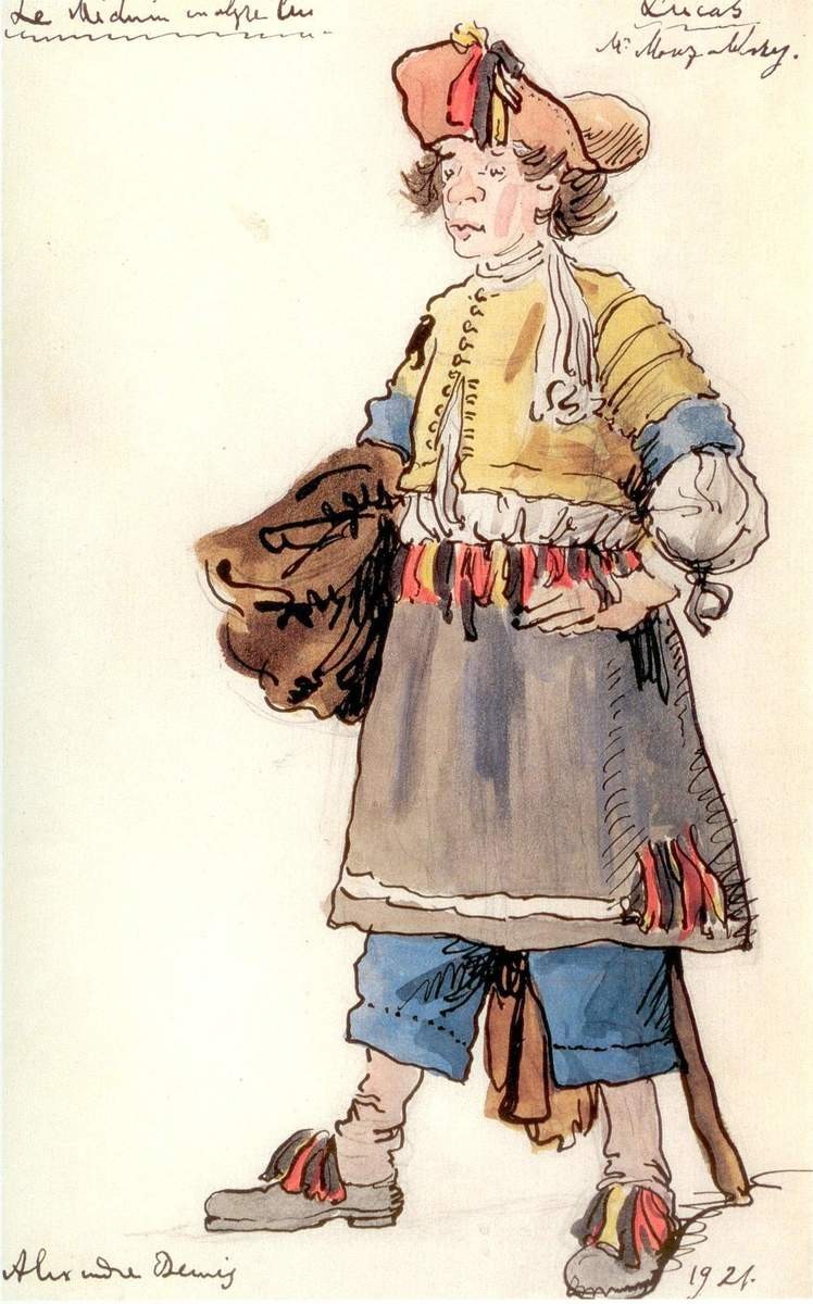 Костюм к постановке по пьесе Ж.-Б. Мольера «Лекарь поневоле», Alexandre Benois, 1921