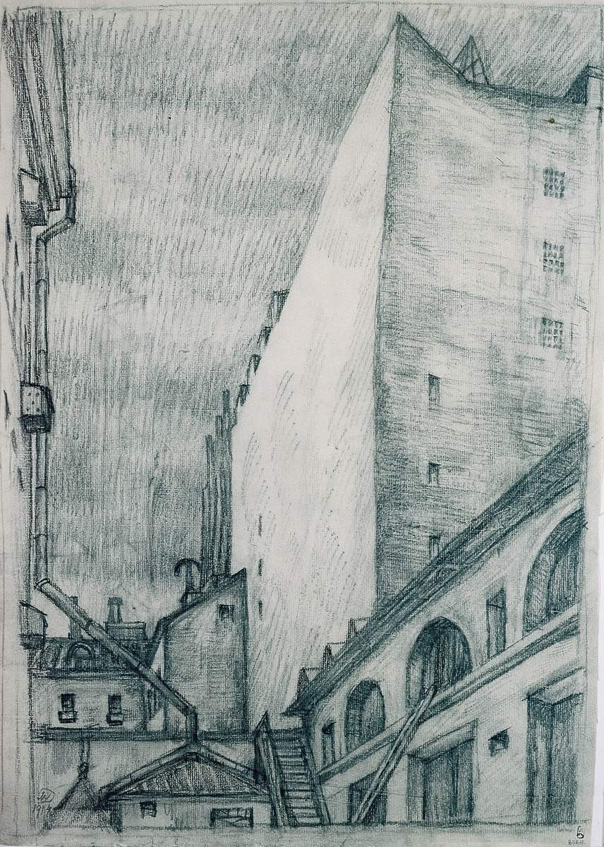 Город, Mstislav Valerianovitch Dobuzinski, 1914