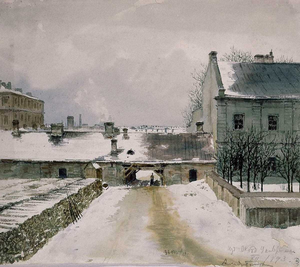 Из окон университета. Двор, Alexandre Benois, 1893
