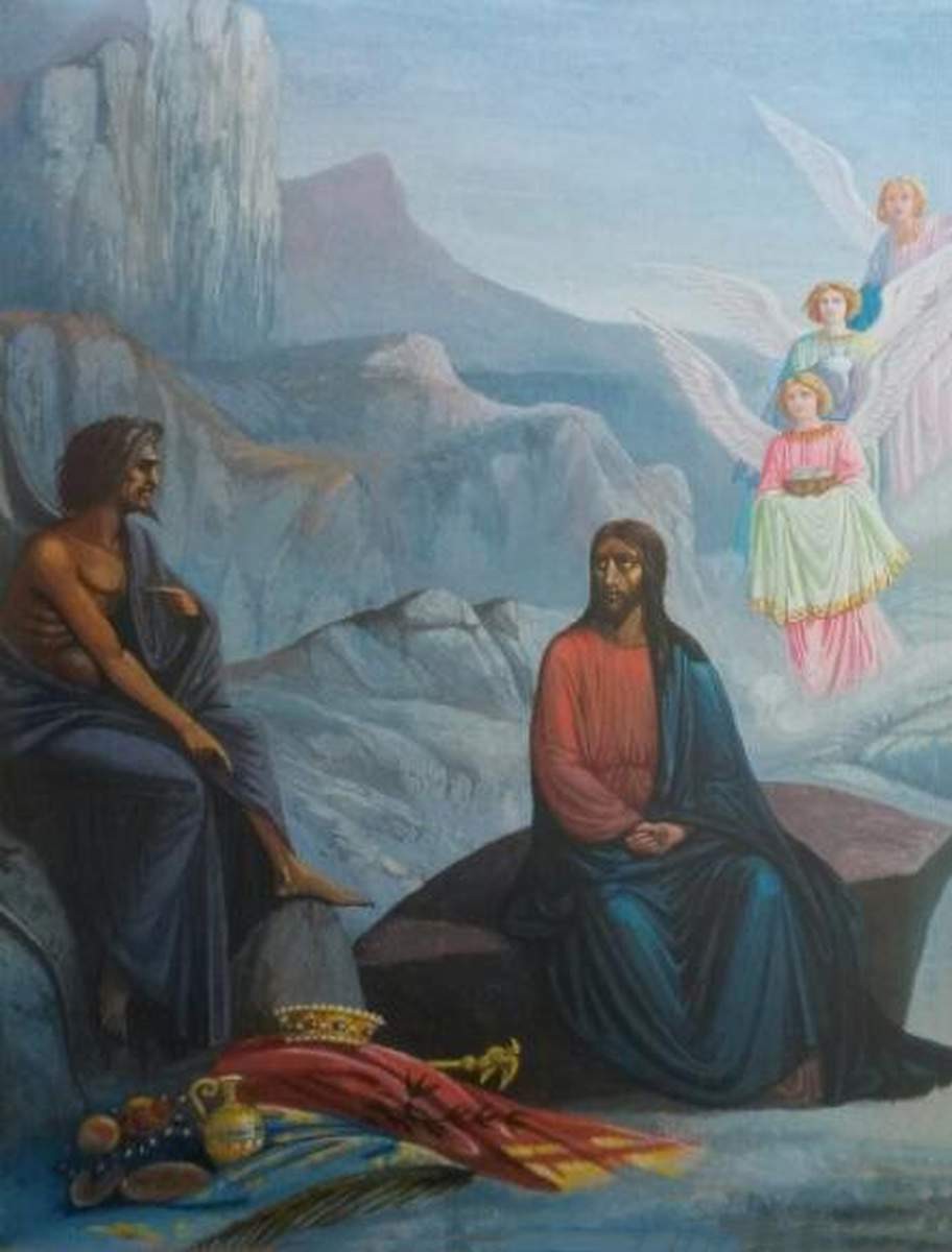 Христос, искушаемый дьяволом, Mikhail Petrovich Solovyev, 1884