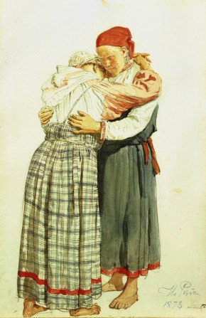 Two Peasant Women Embracing
