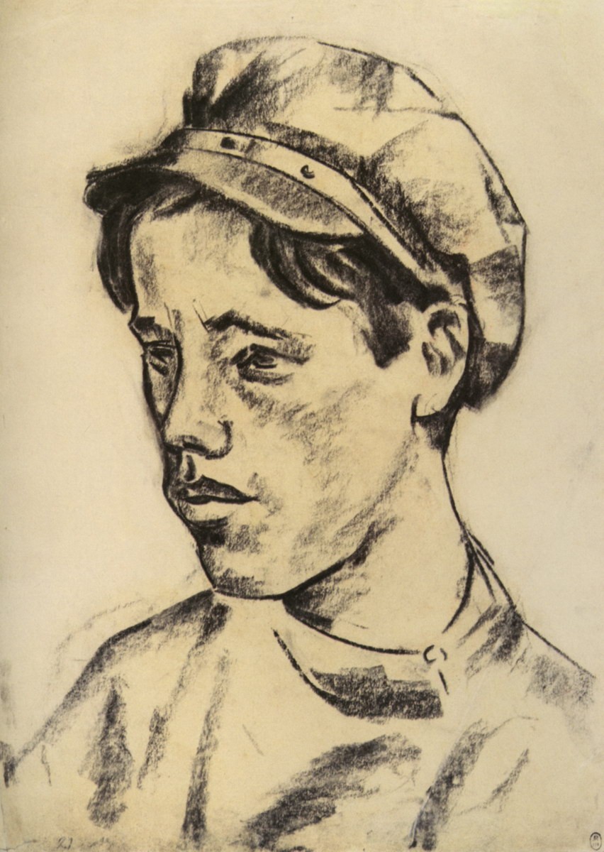 Юноша в косоворотке, Aleksandr Nikolaevich Samokhvalov, 1923