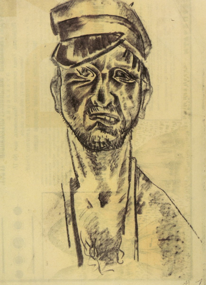 Портрет мужчины в картузе, Aleksandr Nikolaevich Samokhvalov, 1923