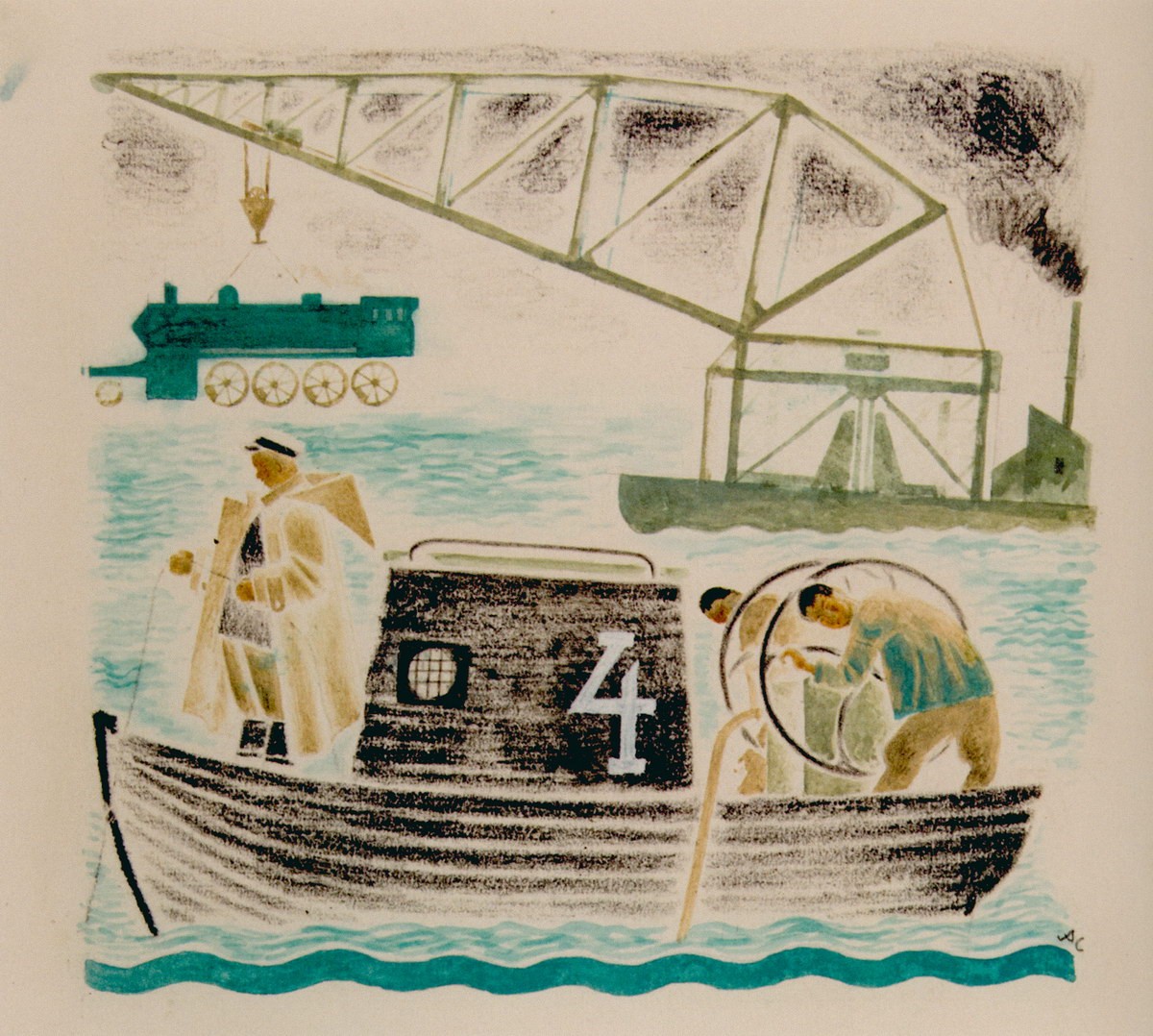 Иллюстрация к книге А.Н. Самохвалова «Водолазная база», Aleksandr Nikolaevich Samokhvalov, 1928