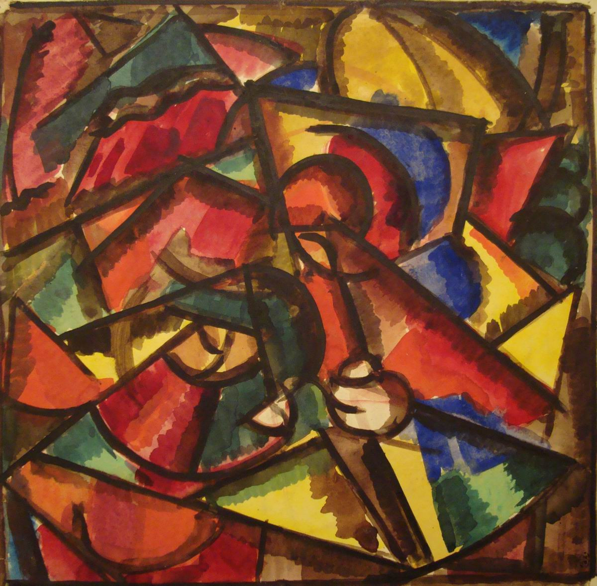 Чаепитие. Эскиз витража, Alexander Nikolaevich Volkov, 1921
