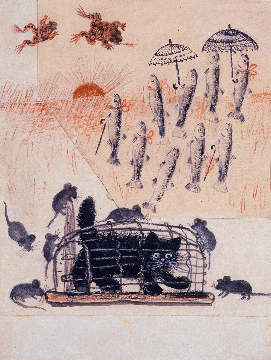 Рыбы (Кот в мышеловке), Yurii Alekseevich Vasnetsov, 1934