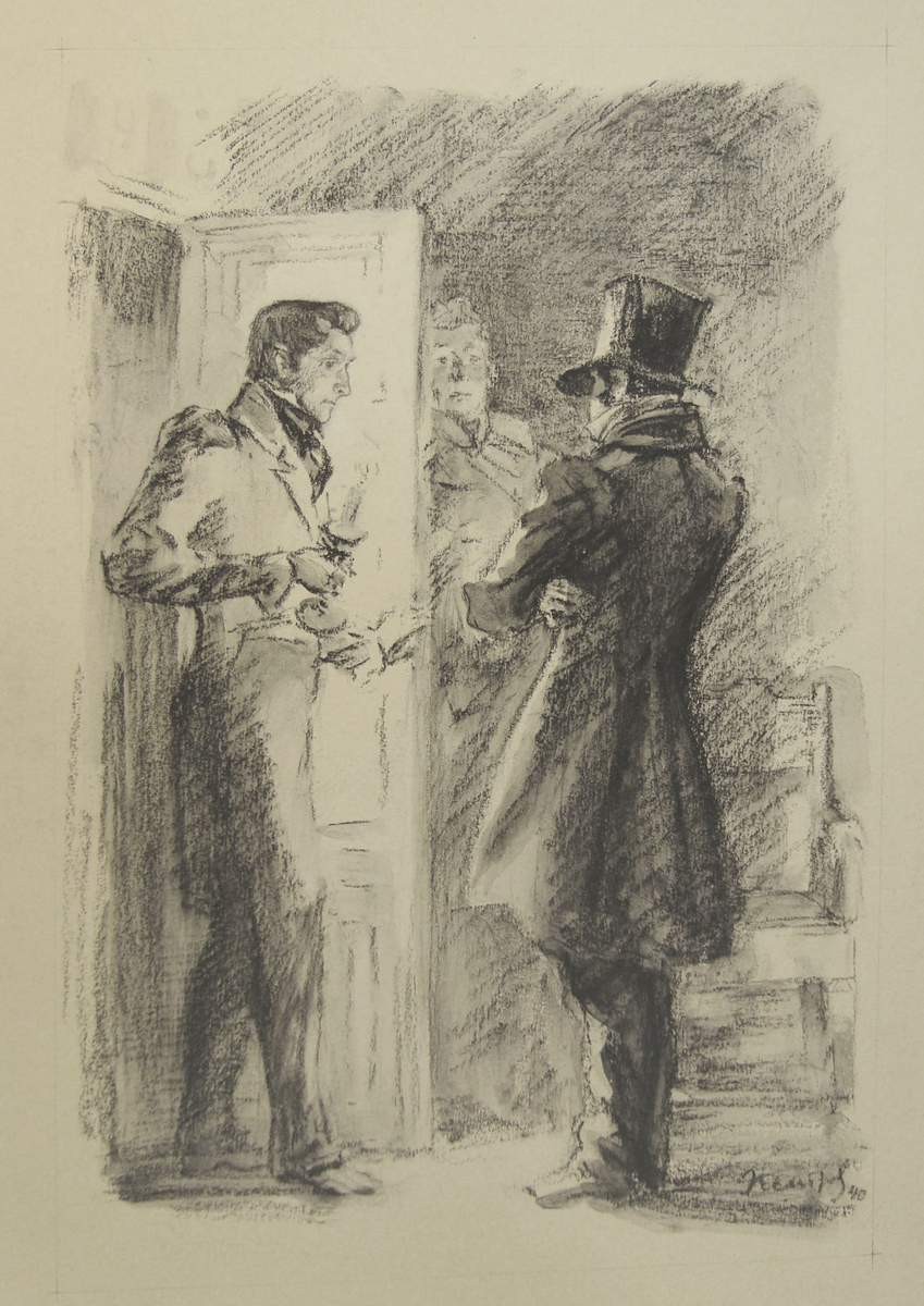 Иллюстрация к драме М. Ю. Лермонтова «Маскарад», Yury Petrov, 1940-1941