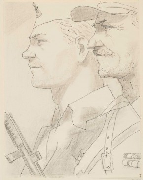 Рисунок к литографии «Командир и комиссар»