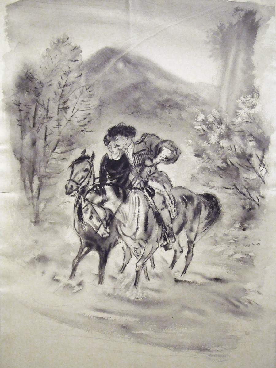 Иллюстрация к роману М. Ю. Лермонтова «Герой нашего времени», Nikolay Tyrsa, 1940 (?)