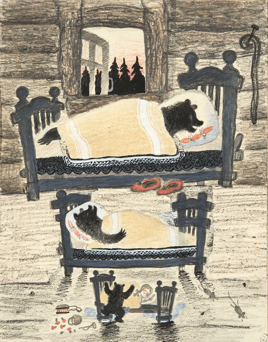 В медвежьей спальне., Yurii Alekseevich Vasnetsov, 1935
