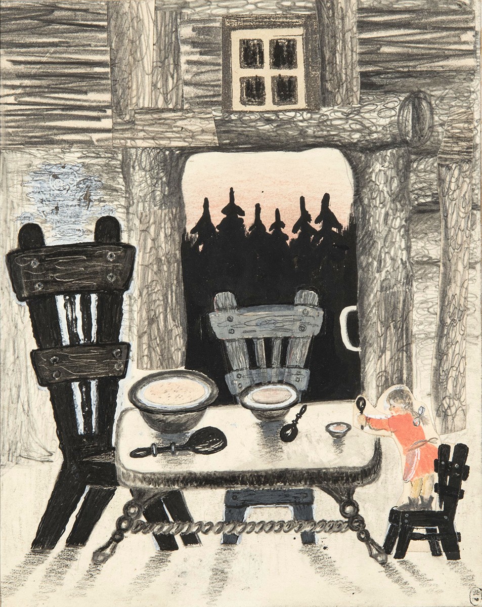 В медвежьей столовой, Yurii Alekseevich Vasnetsov, 1935