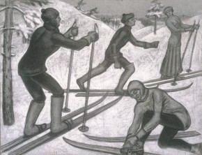 Эскиз к картине «Лыжники»